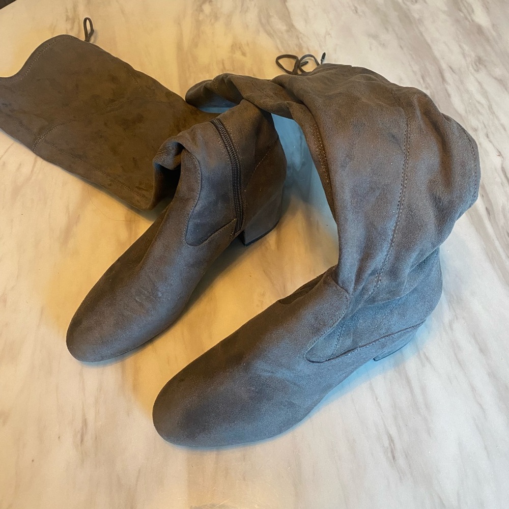 Ivanka Trump Gray Thigh High Boots